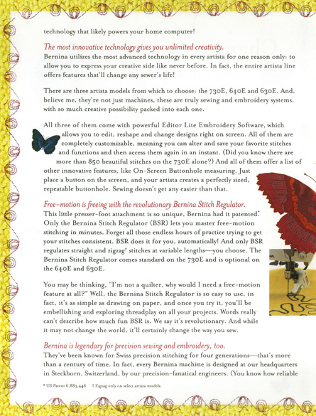 Bernina Direct Response Letter